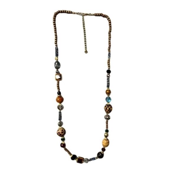 Premier Designs Glass Gypsy Artisan Beaded Necklace 38" - Picture 1 of 5